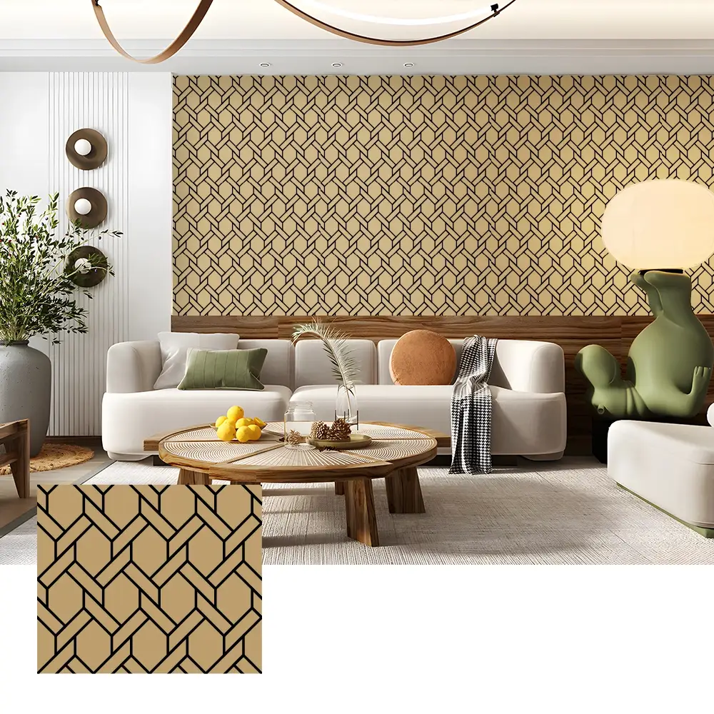 Akustesch Wood Veneer Mauer Brieder fir Home Theater Interieur
