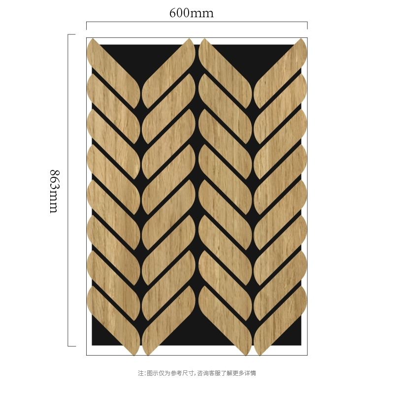 Chevron Leaf Mosaik MDF-op-PET akustesch Mauer Panel