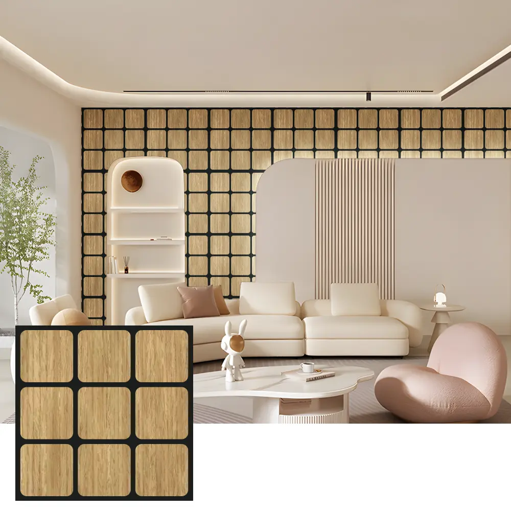 Dekorative Holz Akustik Panelen fir Interieur Maueren