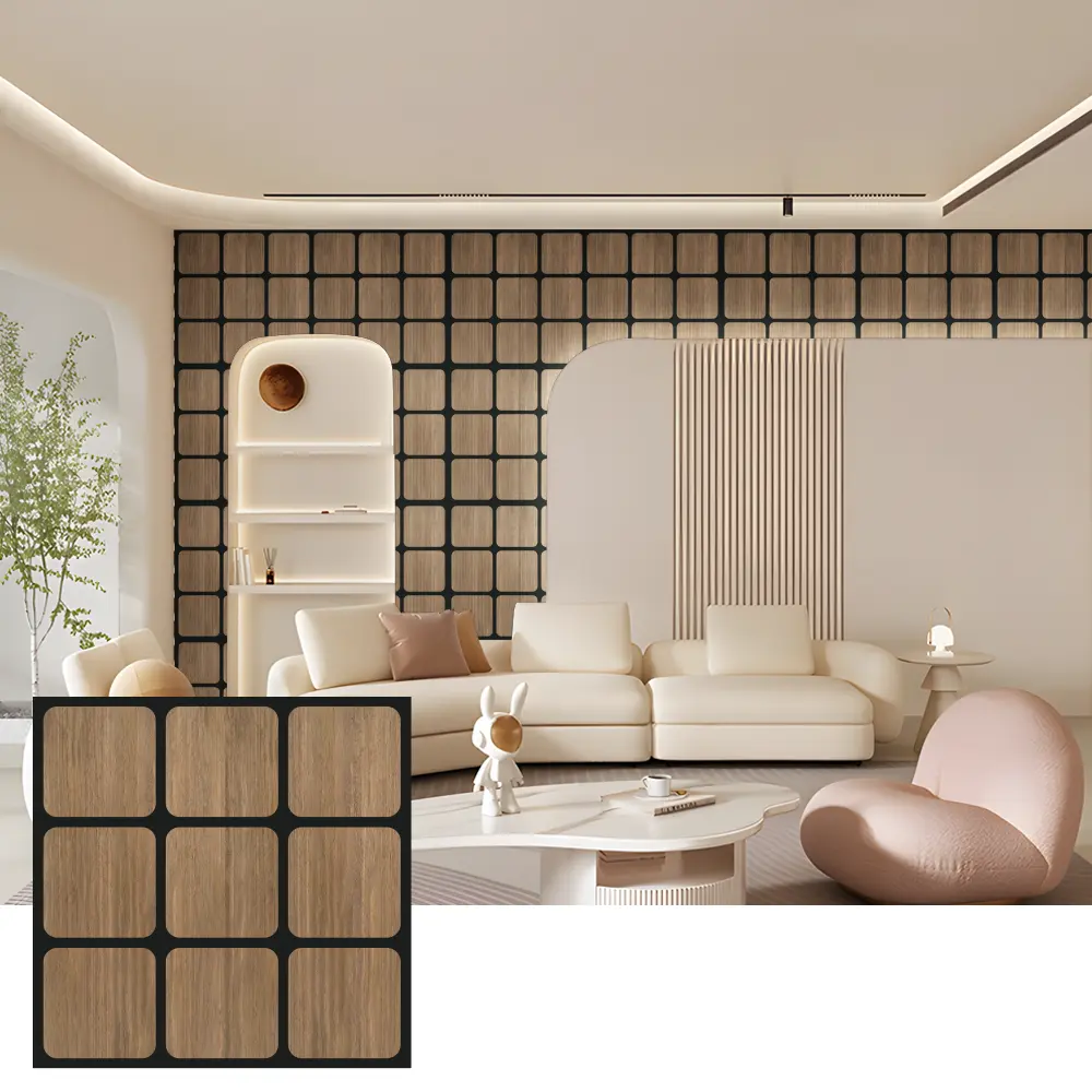 Dekorative Holz Akustik Panelen fir Interieur Maueren