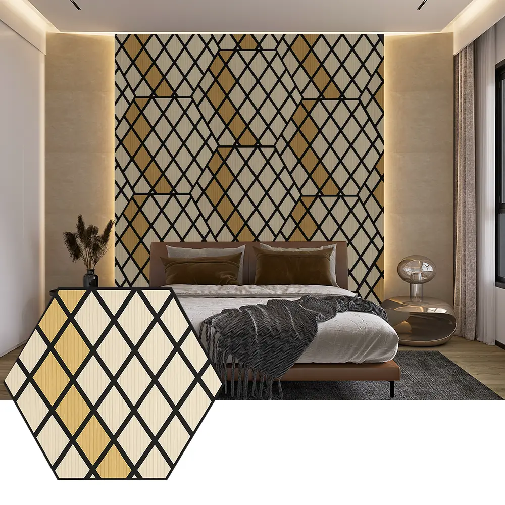 Hexagon PET akustesch Brieder fir modern Mauer Design Hexagon PET akustesch Brieder fir modern Mauer Design