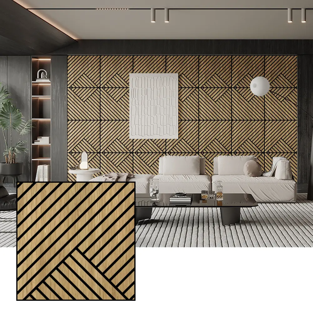 Natural Wood Veneer Akustik Brieder fir bannen Maueren Natural Wood Veneer Akustik Brieder fir bannen Maueren