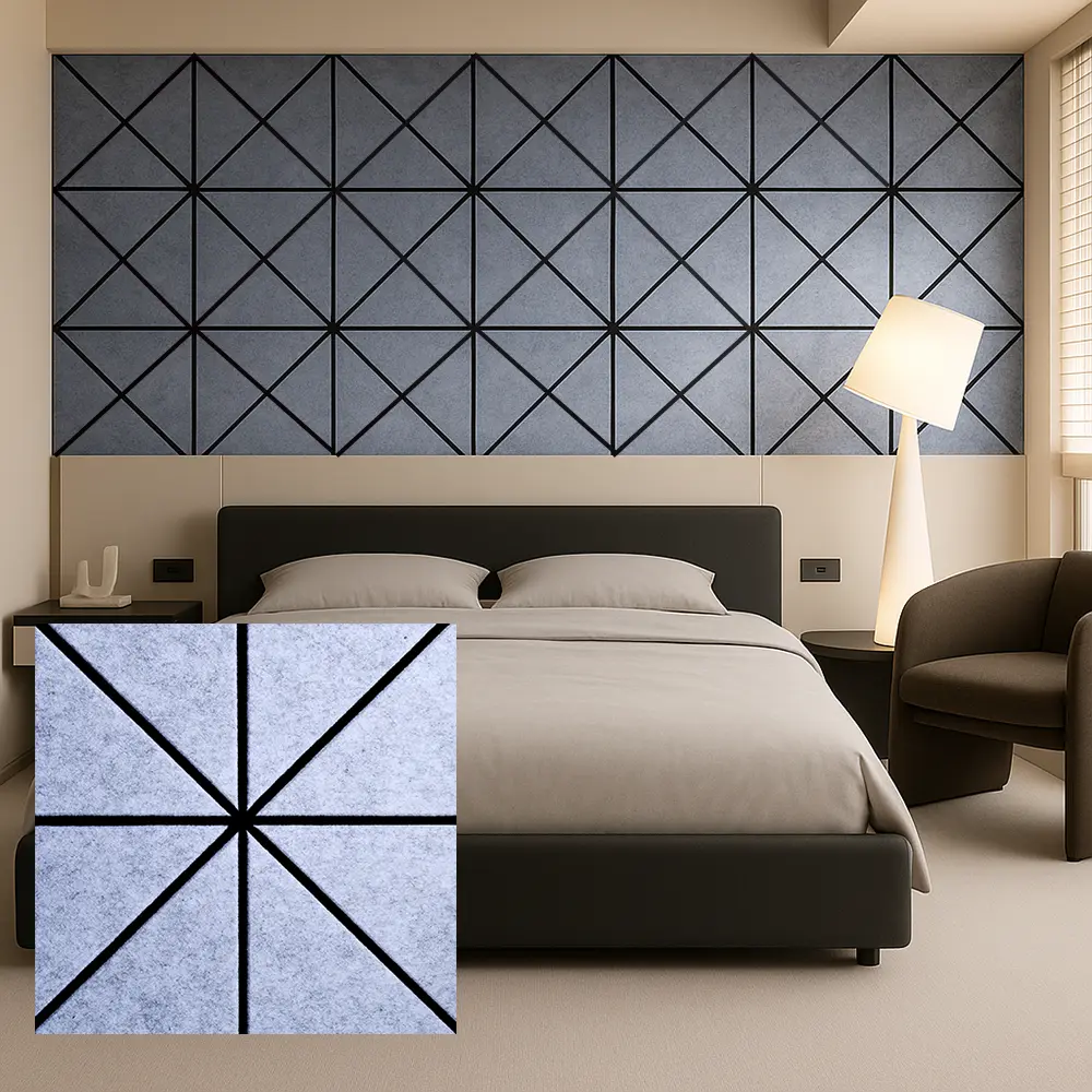 PET Felt akustesch Brieder fir Interieur Mauer Sound Kontrolléiere PET Felt akustesch Brieder fir Interieur Mauer Sound Kontrolléiere