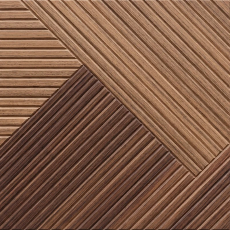 Wonear 3D UV-gedréckt Grooved PET Dual-Tone Walnuss Panel Wonear 3D UV-gedréckt Grooved PET Dual-Tone Walnuss Panel