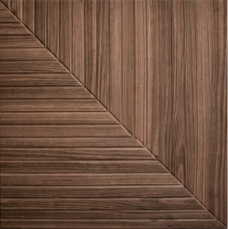 Wonear 3D UV-gedréckt Grooved PET Natural Walnuss Panel