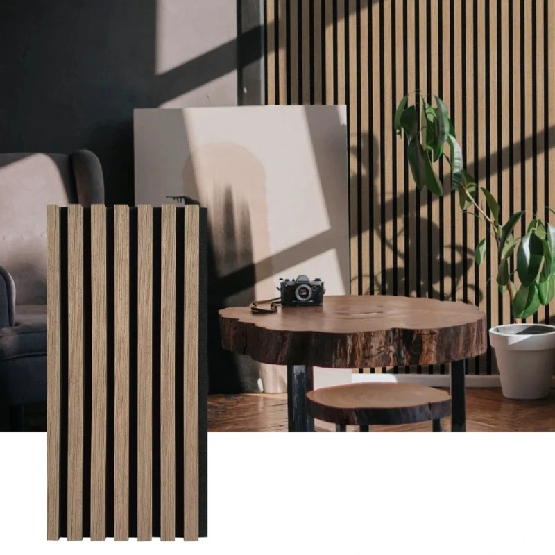 Wood Slat akustesch Mauer Panel fir Interieur Sound Absorption