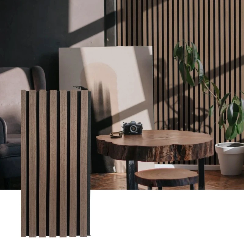 Wood Slat akustesch Mauer Panel fir Interieur Sound Absorption