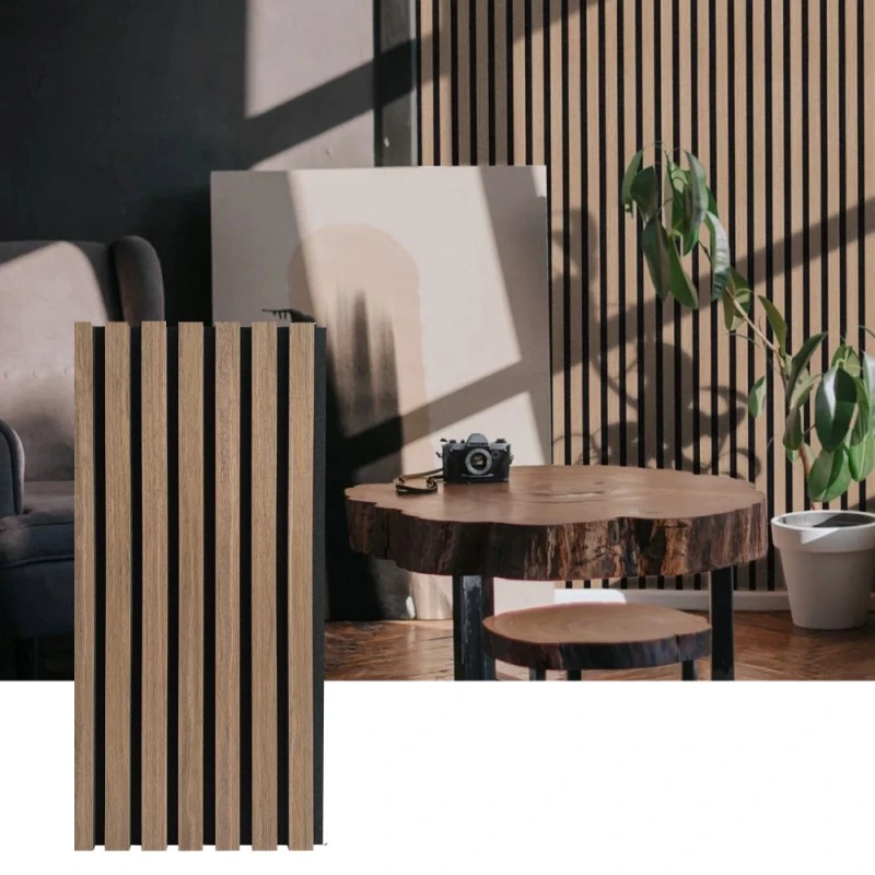 Wood Slat akustesch Mauer Panel fir Interieur Sound Absorption
