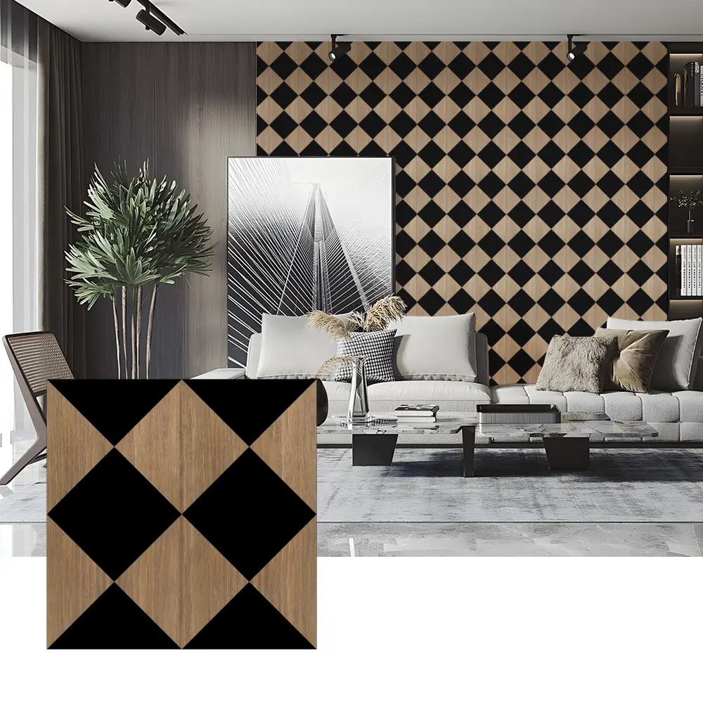 Wood Veneer akustesch Brieder fir Schlofkummer Mauer Dekoratioun