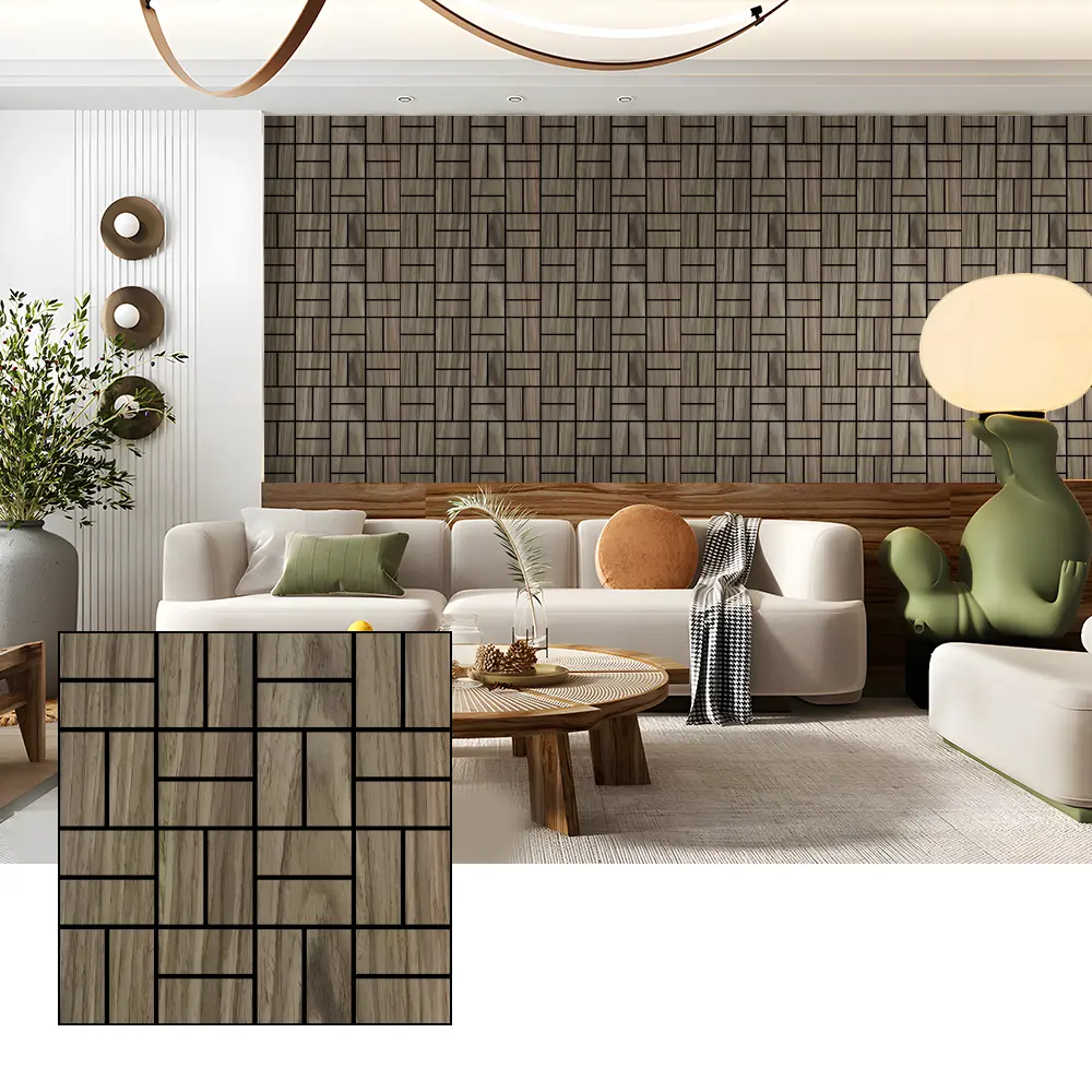 Holz Veneer akustesch Mauer Brieder fir Sound Absorption